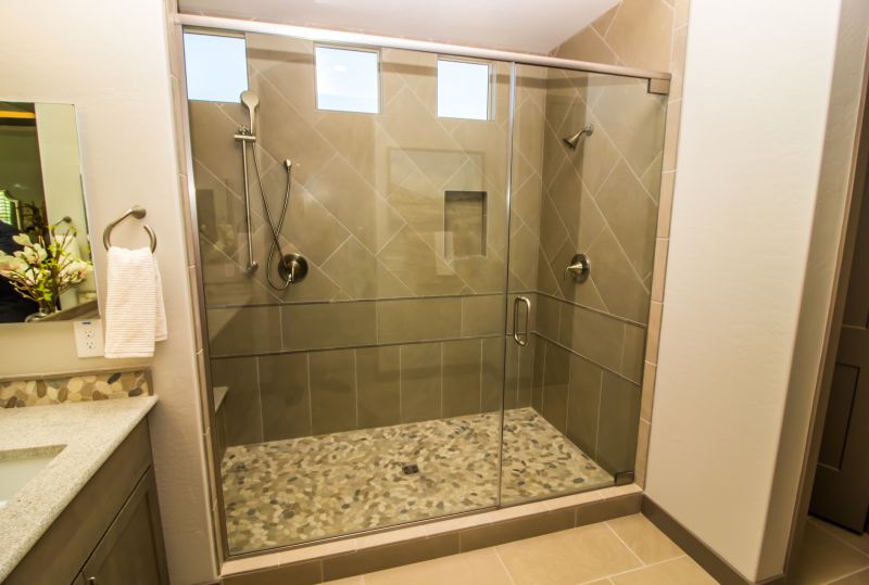 Shower Niche with Backlit Shelves